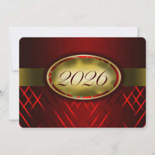 Red and Gold Class of 2026 Invitation