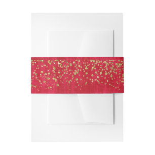 Red and Gold Cosmo Glitz Invitation Belly Band