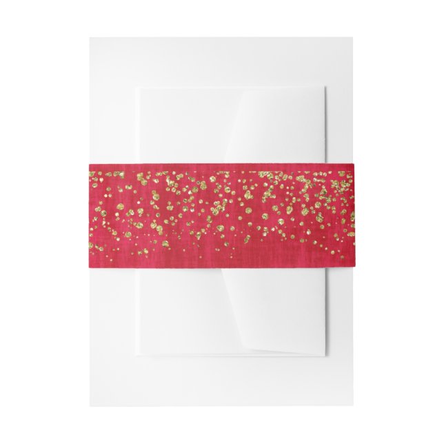 Red and Gold Cosmo Glitz Invitation Belly Band (Front Example)