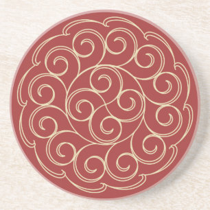 Red and Gold Design Coaster