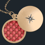 Red and Gold Diamond Tufted Leather Texture Luxury Gold Plated Necklace<br><div class="desc">Red and Gold Diamond Tufted Leather Texture Luxury Golden Jewel Personalised Gift - You can also add your Text / Name / more - Make Your Special Gift - Resize and move or remove and add text / elements with Customisation tool ! Design by MIGNED. Please see my other projects...</div>