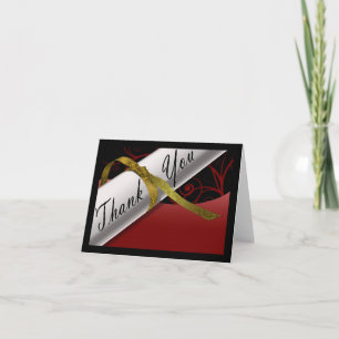 Red and Gold Diploma Thank You Card