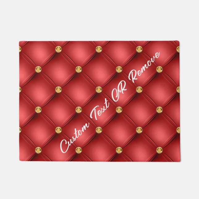 Red and Gold Doormat with Custom Text (Front)