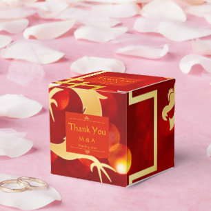 Red and Gold Dragon Wedding Favour Box