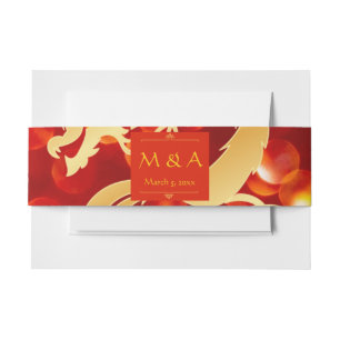 Red and Gold Dragon Wedding Invitation Belly Band