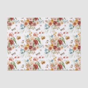 Red and Gold Dutch Still Life Floral Art Tissue Paper