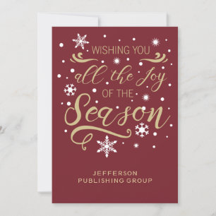 red and Gold  Elegant Modern Business holiday Card