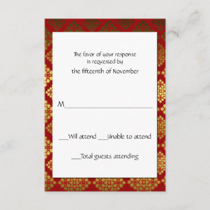 Red and Gold Elegant Response Card