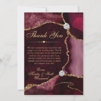 Red and Gold Faux Glitter Agate Wedding