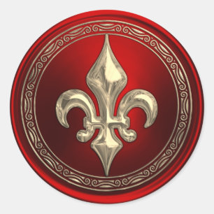 Red and Gold Fleur de Lis Envelope Seal