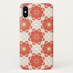 Red And Gold Floral Lace Pattern Case-Mate iPhone Case