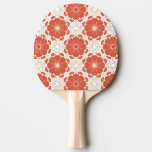 Red And Gold Floral Lace Pattern Ping Pong Paddle