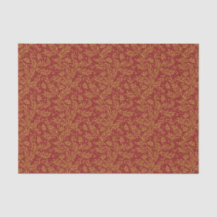 Red and Gold Floral Pattern Tissue Paper