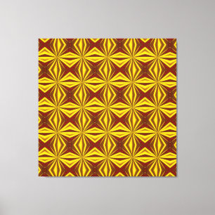 Red and Gold Foil Effect Checked Pattern Canvas Print