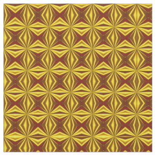 Red and Gold Foil Effect Checked Pattern Fabric