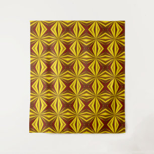 Red and Gold Foil Effect Checked Pattern Tapestry
