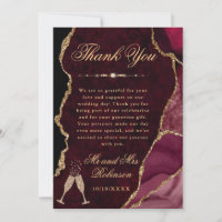 Red and Gold Glitter Agate & Marble Wedding