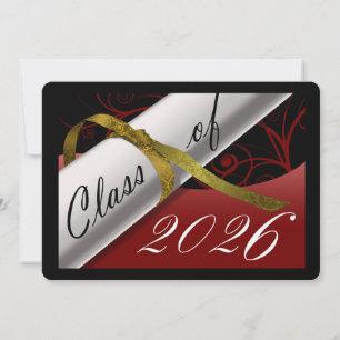 Red and Gold Graduation Announcement