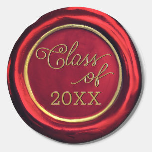    Red And Gold Graduation Class Wax Seal Stickers