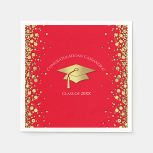 Red and Gold Graduation Napkin