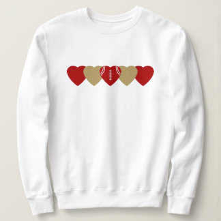 Red and Gold Heart Football Sweatshirt
