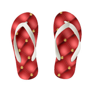 Red and Gold Kid's Flip Flops