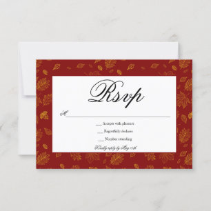 Red and Gold Leaves RSVP Card