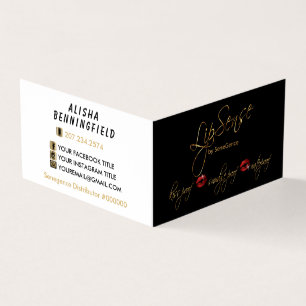 Red and Gold Lips - Lipsense Business Card