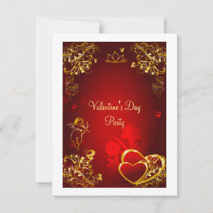 Red and Gold Love Design Invitation