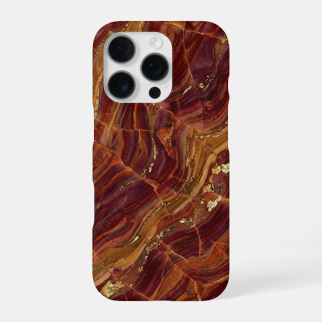 red and gold marble iPhone case (Back)