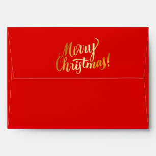 Red and Gold Merry Christmas Envelope