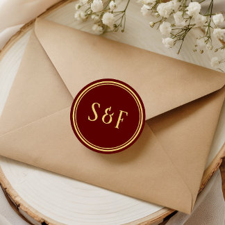 Red and Gold Monogram Envelope Seal