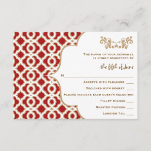 Red and Gold Moroccan Wedding Response Cards
