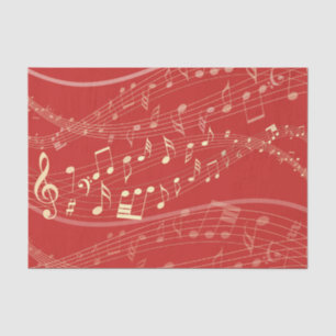 Red and Gold Musical Christmas Tissue Paper