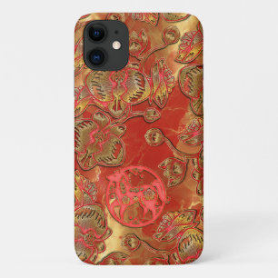 Red and Gold Orchid Chinese New Year Horse Lunar Case-Mate iPhone Case