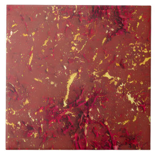 Red and Gold Pattern Tile