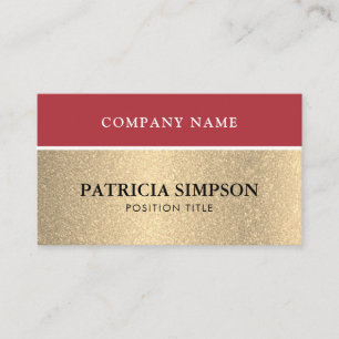 Red and Gold QR Code with Social Media & Web Links Business Card