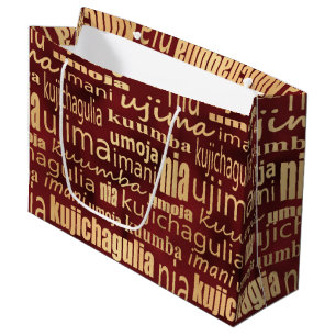 Red and Gold Seven Principles Large Gift Bag