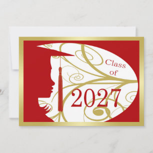 Red and Gold Silhouette 2027 Card
