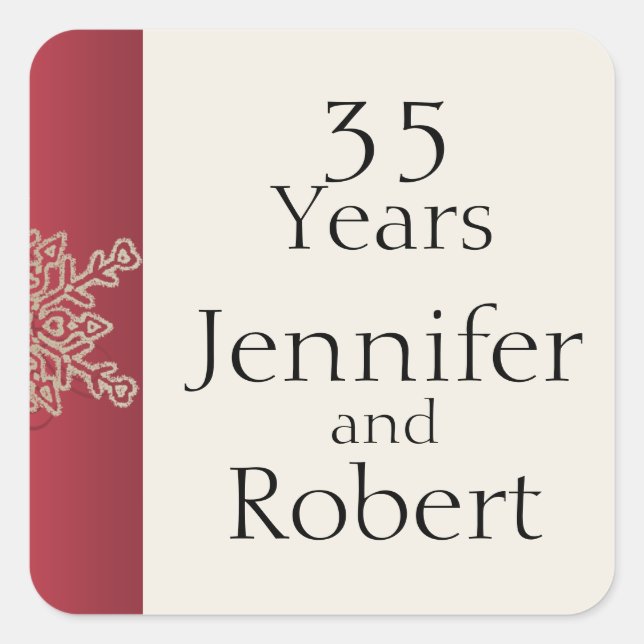 Red and Gold Snowflake Envelope Seal (Front)
