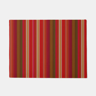 Red and Gold Stripe Doormat