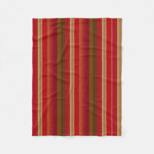 Red and Gold Stripes Fleece Blanket