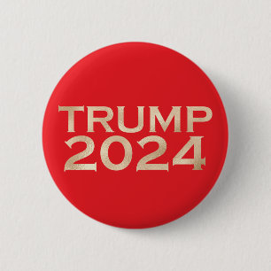 Red and Gold Trump 2024 6 Cm Round Badge
