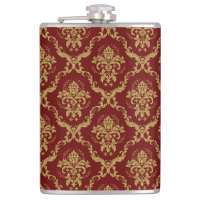 Red and gold vintage damask