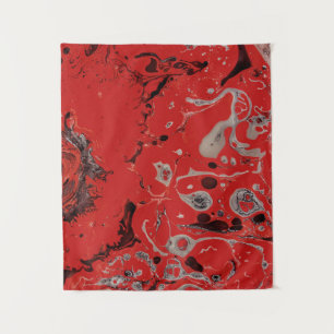 Red and gray abstract painting tapestry