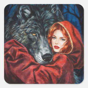 Red and Gray: An Unexpected Connection Square Sticker