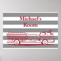 Red and Gray Fire truck custom