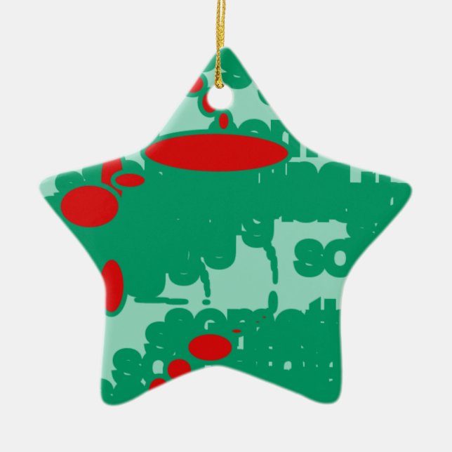 red and green 1123 abstract art ceramic tree decoration (Front)