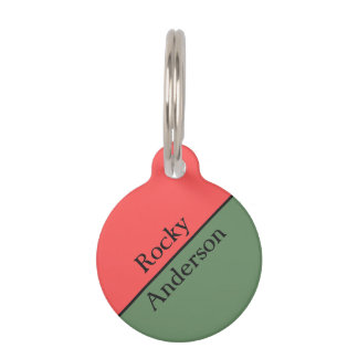 Red and Green 45 Degrees Minimalist Pet Tag