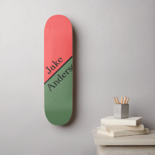 Red and Green 45 Degrees Minimalist Skateboard